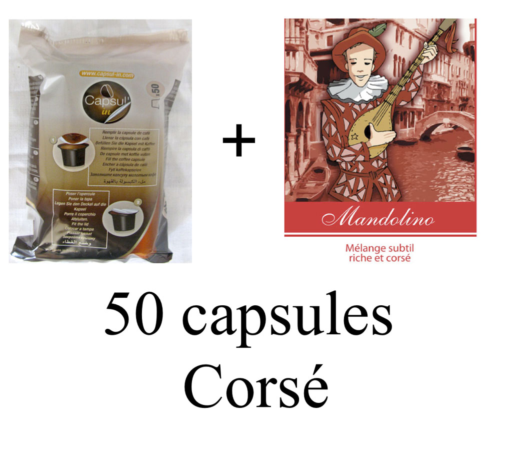 Kit Mandolino : 50 capsul'in + 250 grs de caf� Italien