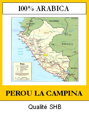 Caf� en Grains PEROU : SHB  Sanchirio Paloma "La Campina"