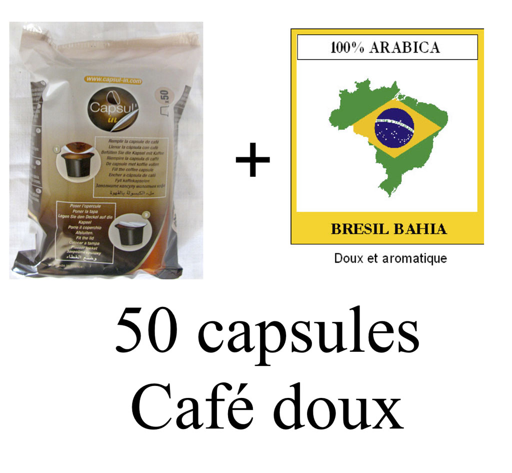 Kit Bahia : 50 capsul'in + 250 grs de caf� Br�sil Bahia