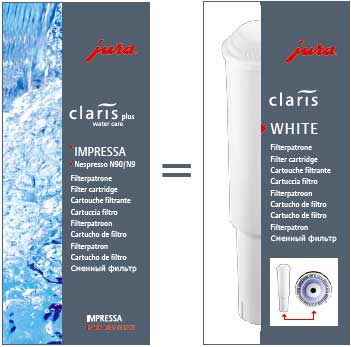 Cartouche filtrante CLARIS White pour Jura Impressa