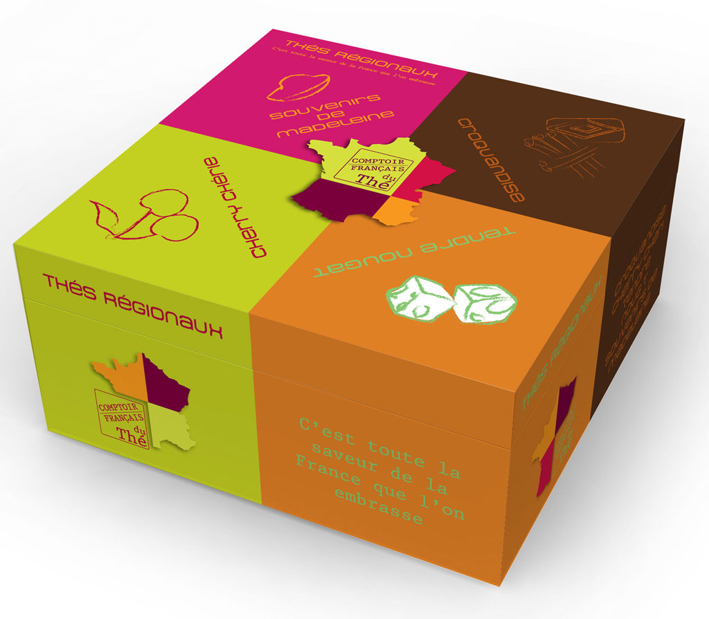 Coffret th� des r�gions N�2 : 4 X 50 Grs de th� en Vrac