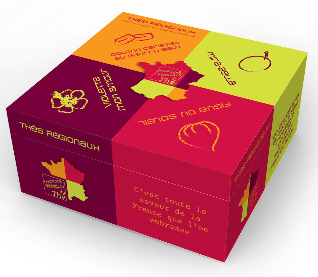 Coffret th� des r�gions N�1 : 4 X 50 Grs de th� en Vrac