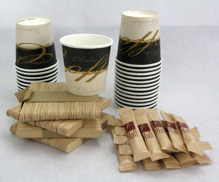 KIT caf� Ecolo : Gobelet carton+Sucre+Agitateur bois