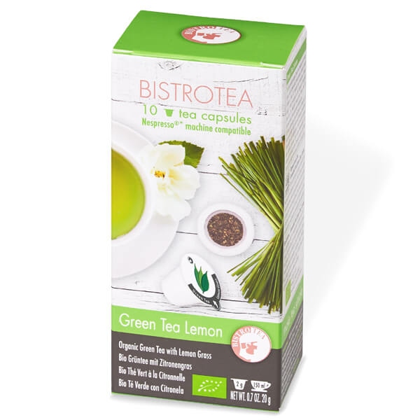 bistrotea capsule green tea lemongrass front