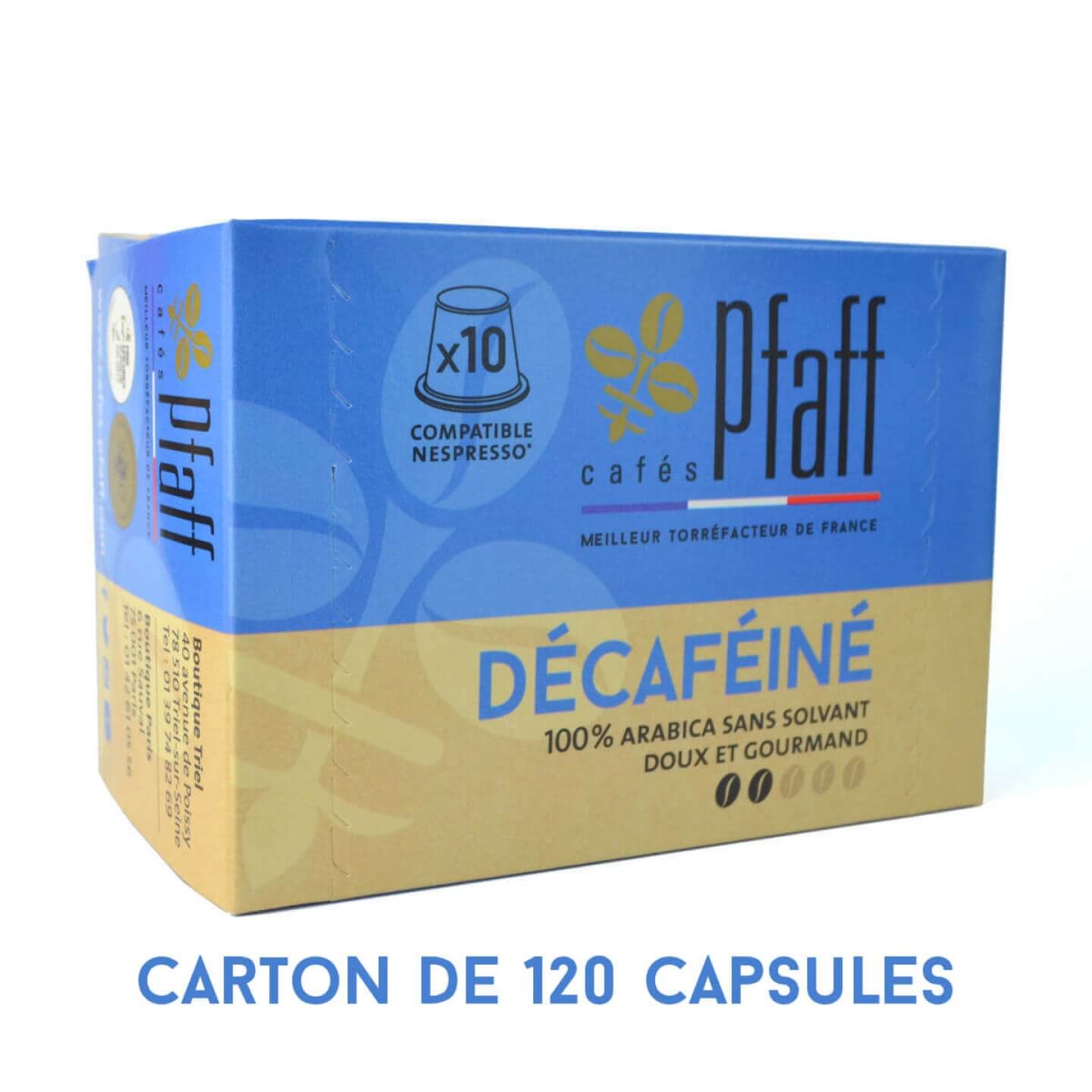 120 capsules Déca (Décaféiné sans solvant) compatibles Nespresso®* - 100 % Arabica