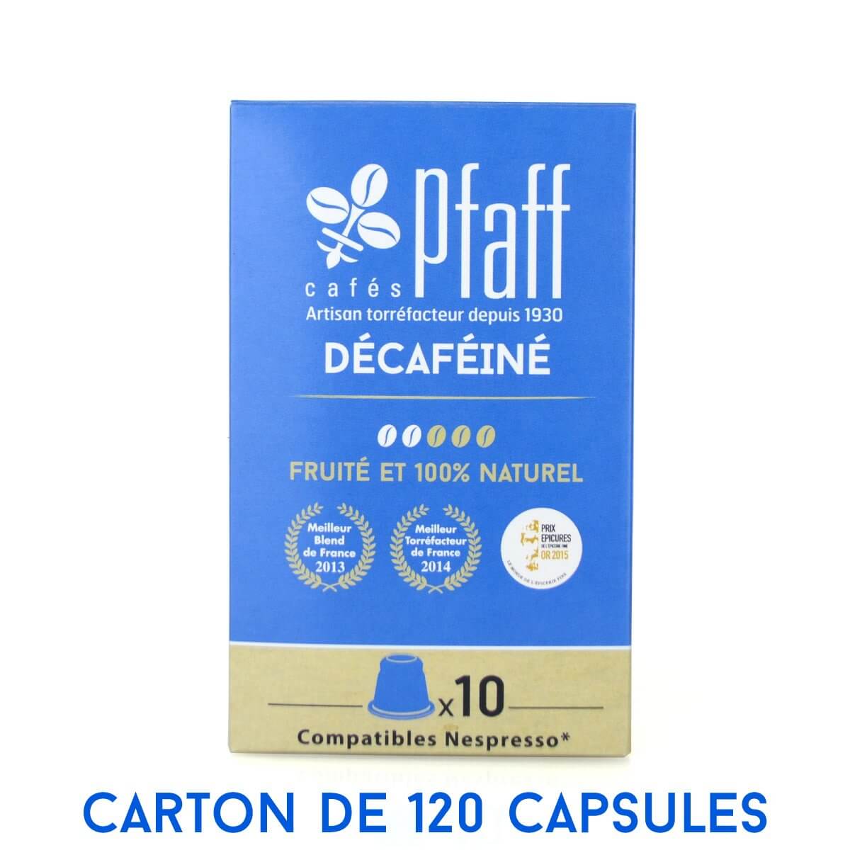 120 capsules Déca (Décaféiné sans solvant) compatibles Nespresso®* - 100 % Arabica
