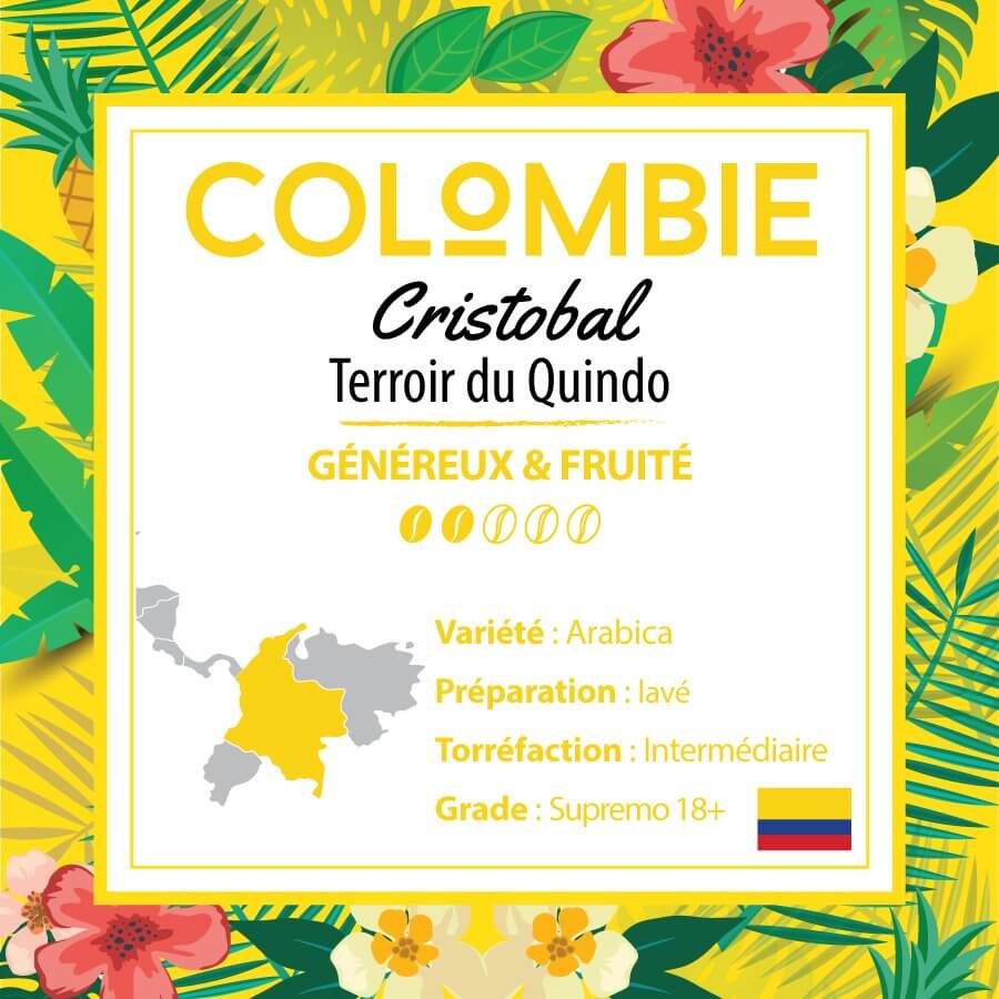 Café COLOMBIE - Cristobal - Supremo - Terroir du Quindo - café moulu