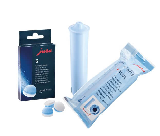 Kit entretien machine Jura (cartouche filtrante claris blue+pastilles de nettoyages)
