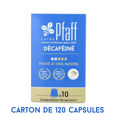 120 capsules Déca (Décaféiné sans solvant) compatibles Nespresso®* - 100 % Arabica