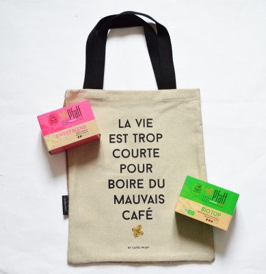 Coffret Tote Bag Version Capsules "La vie est trop courte pour boire du mauvais café !"