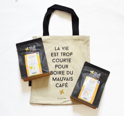 Coffret Tote Bag Version Sachets "La vie est trop courte pour boire du mauvais café !"