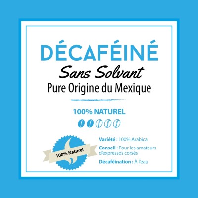 Café en grain Mexique - Café Décaféiné - sans solvant
