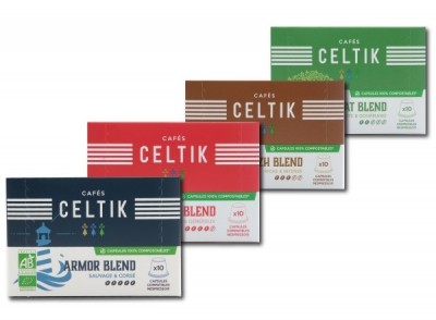 Assortiment Cafés Celtik capsules compostables - compatibles Nespresso®*