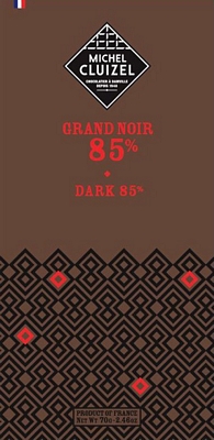 Tablette Grand Noir 85% - grande teneur - chocolatier Cluizel