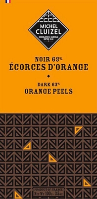 Tablette Noir aux Ecorces d'Oranges - chocolatier Cluizel