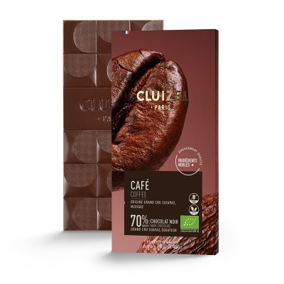 Tablette Guayas noir 70% café bio - Chocolatier Cluizel