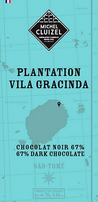 Tablette Vila GRACINDA 67% - 1ers Crus de Plantation - chocolatier Cluizel