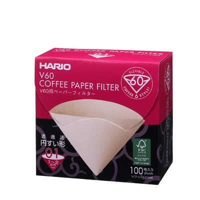Filtre papier naturel pour dripper Hario VDC -1 tasse x 100